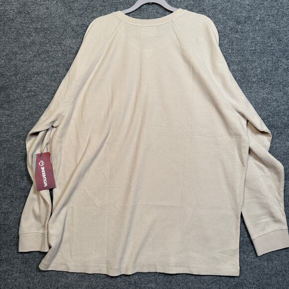 New Wolverine Mens Size XXL Walden II Thermal Henley Shirt Tan Stone Long Sleeve - Picture 3 of 9